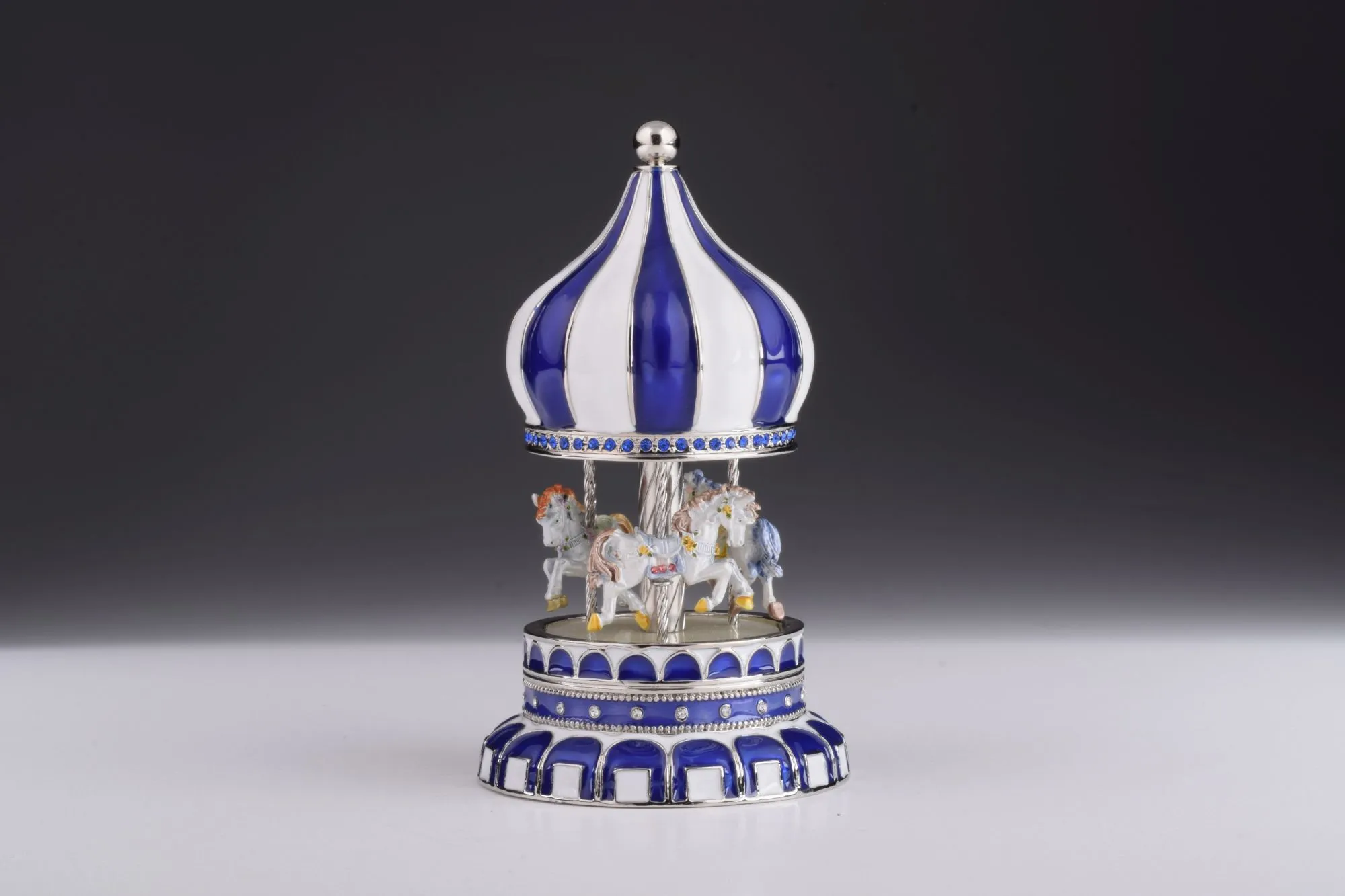 Blue Wind up Musical Carousel