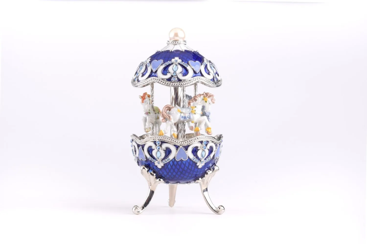 Blue Wind up Musical Carousel