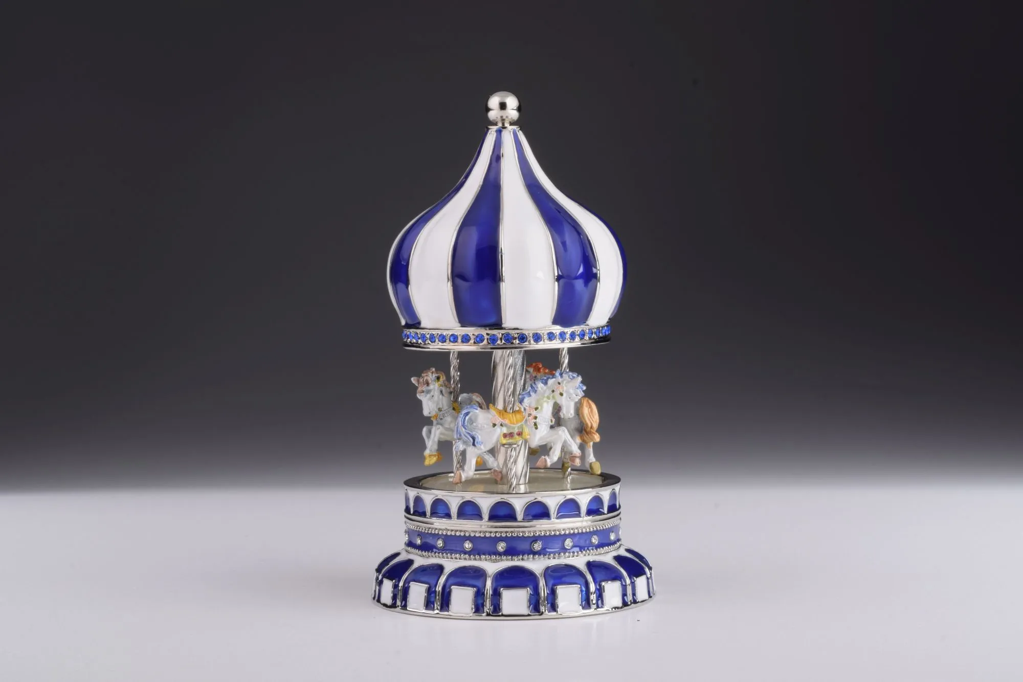 Blue Wind up Musical Carousel