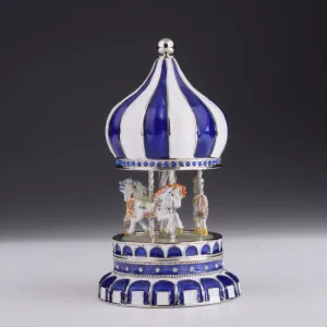Blue Wind up Musical Carousel
