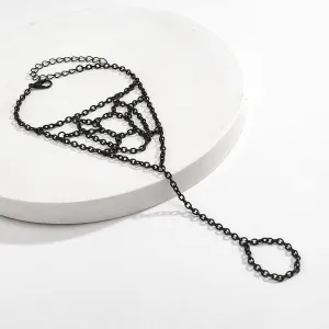 Boho Cobweb Finger Ring Chain Bracelet