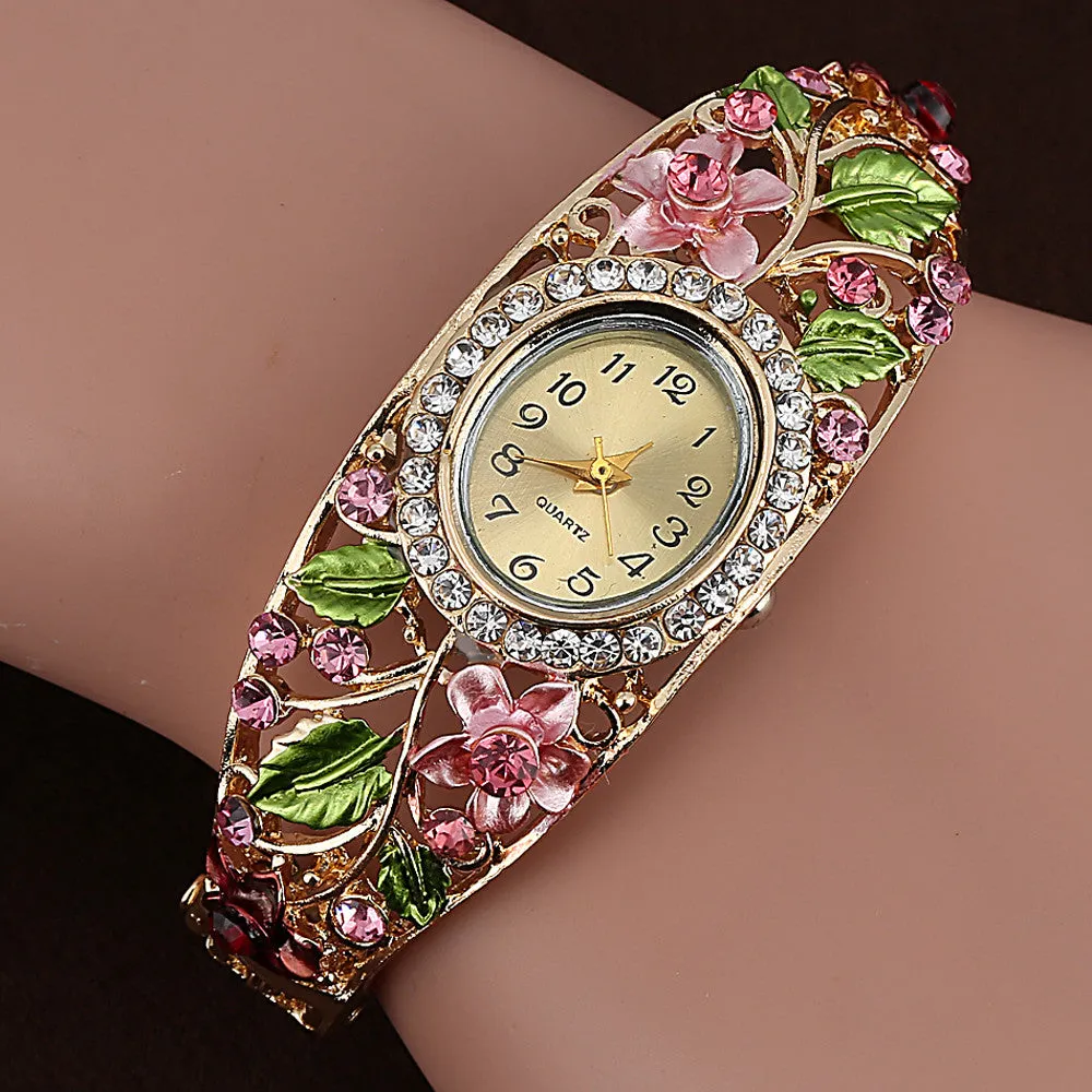 Bracelet Crystal Flower Watch