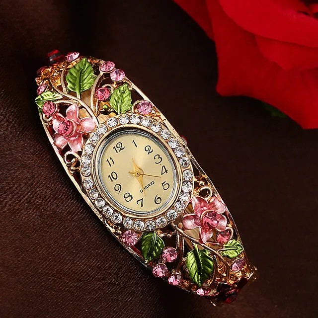Bracelet Crystal Flower Watch