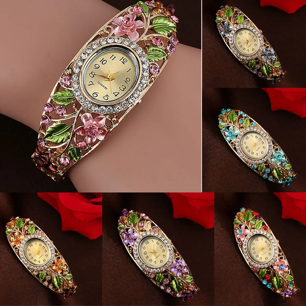 Bracelet Crystal Flower Watch