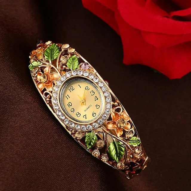 Bracelet Crystal Flower Watch