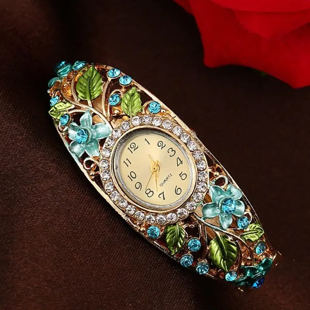 Bracelet Crystal Flower Watch