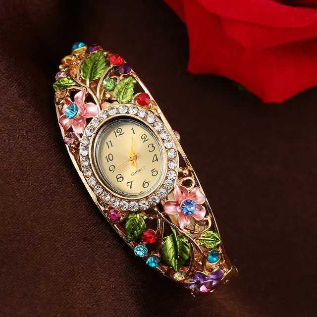Bracelet Crystal Flower Watch