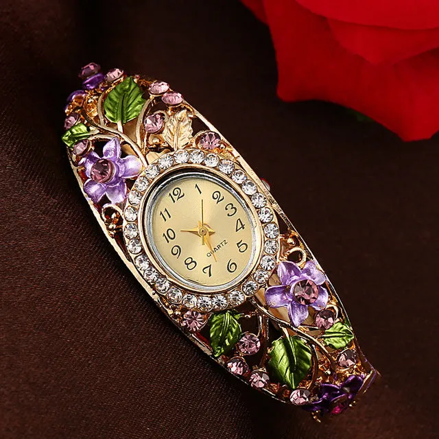 Bracelet Crystal Flower Watch