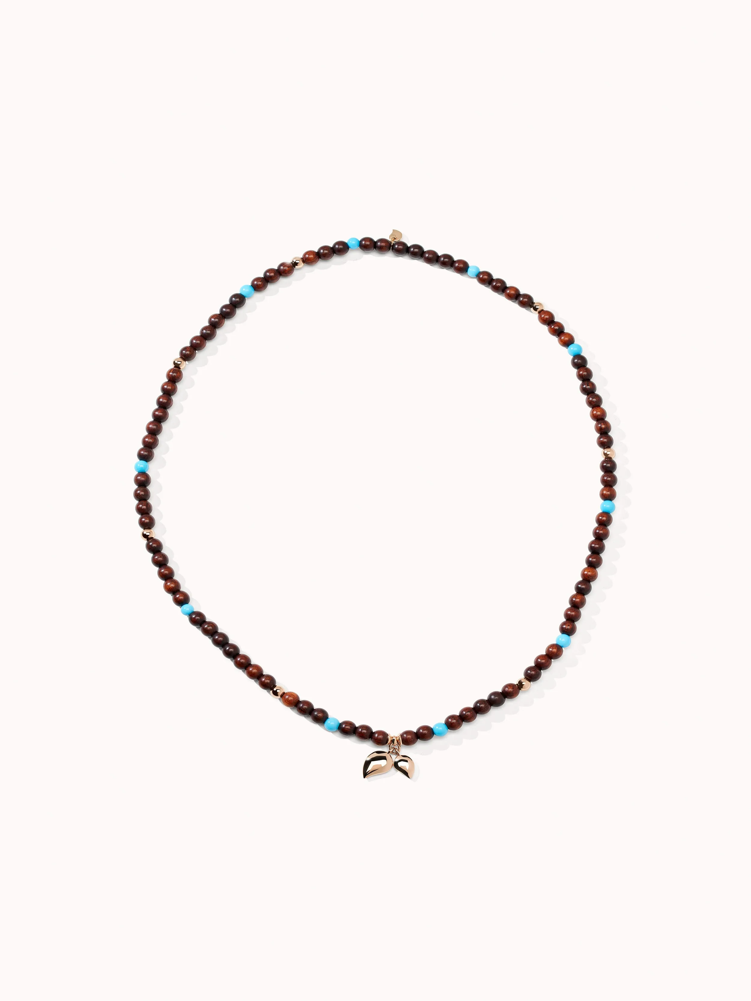 Bracelet INDIA Snakewood with Turquoise beads, three row, medium