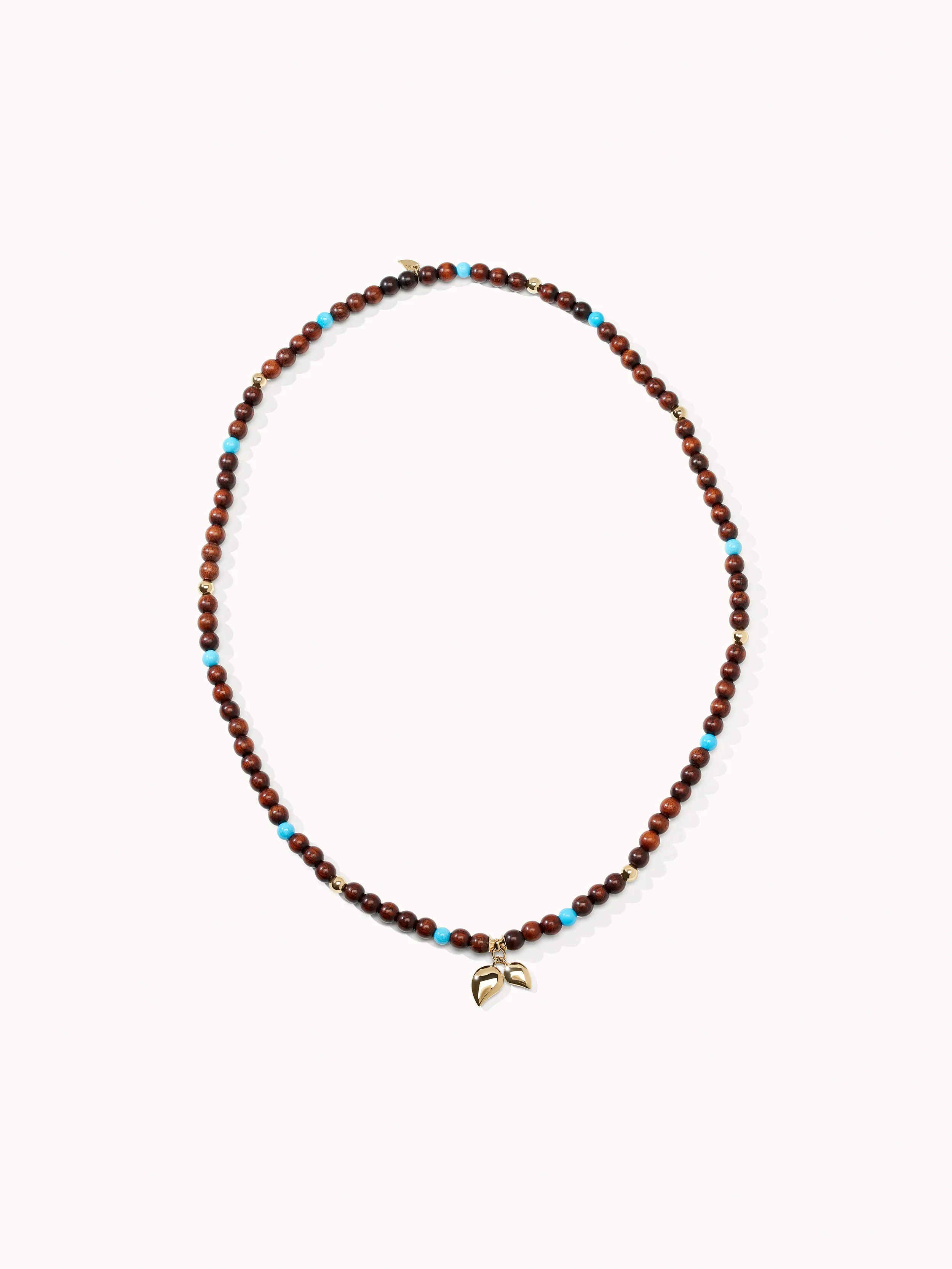 Bracelet INDIA Snakewood with Turquoise beads, three row, medium