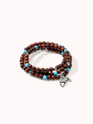 Bracelet INDIA Snakewood with Turquoise beads