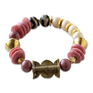 Brass Multi Pink Gem bracelet
