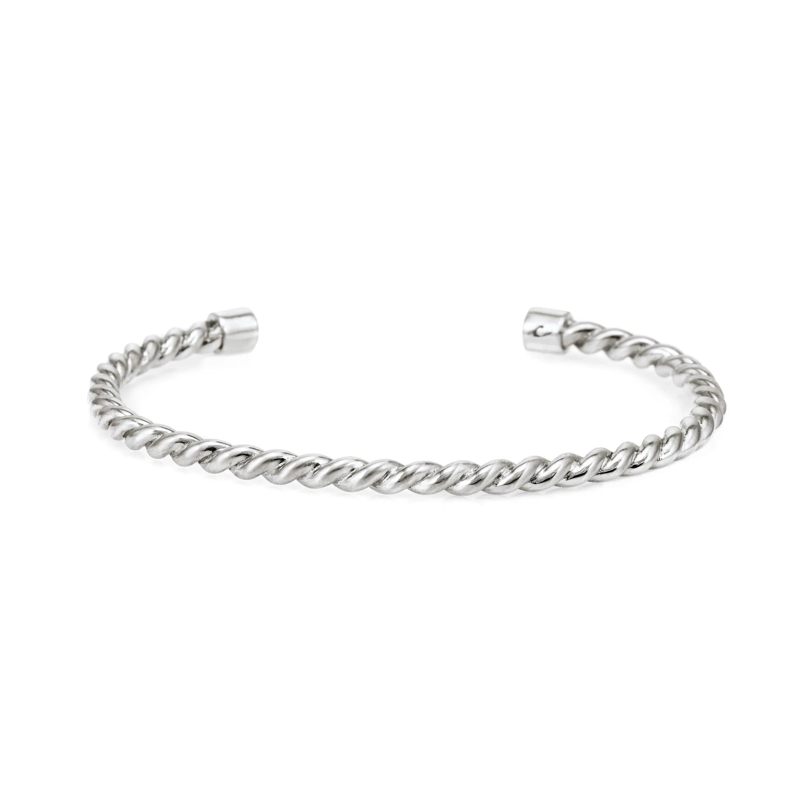 Cable Cuff Cremation Bracelet in Sterling Silver