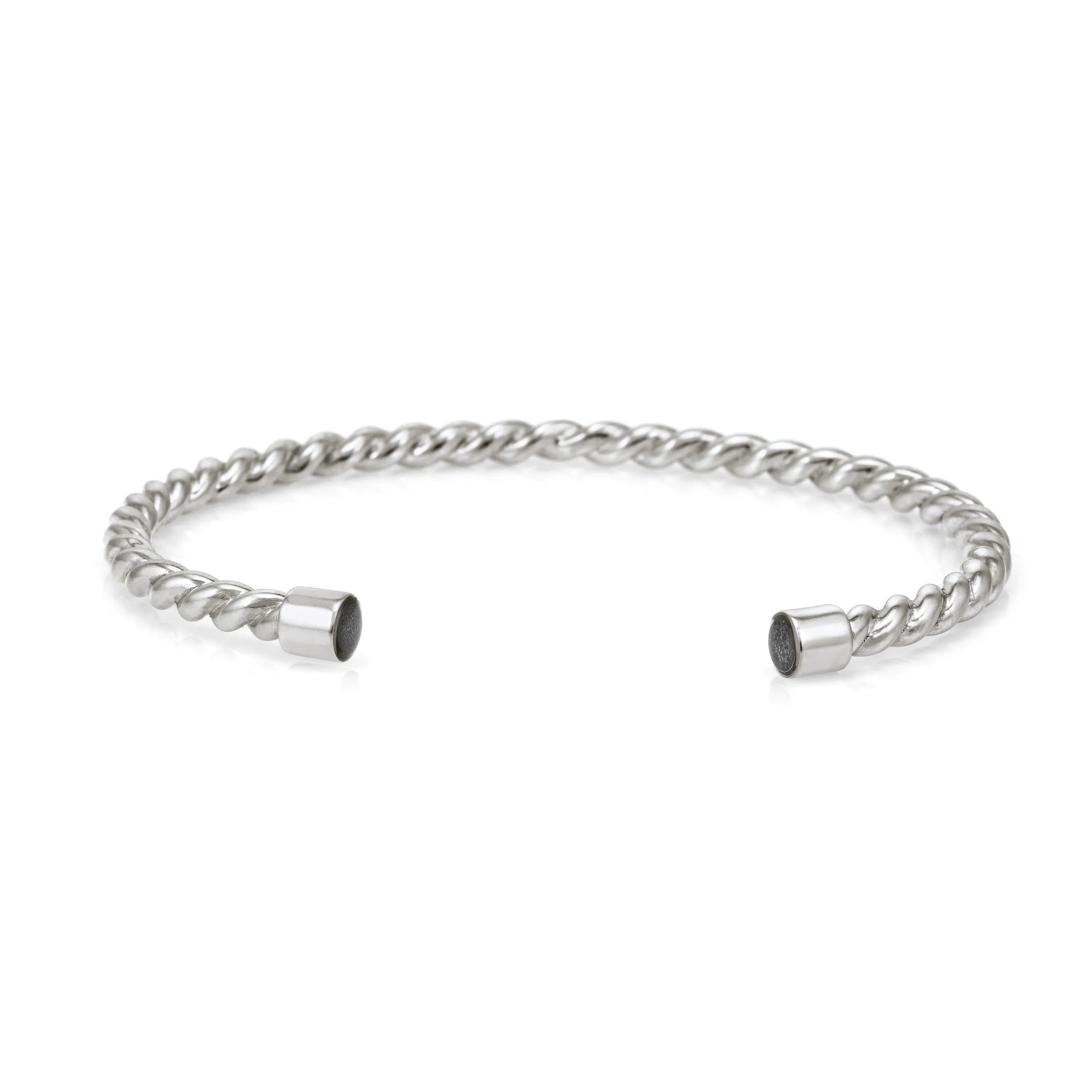 Cable Cuff Cremation Bracelet in Sterling Silver