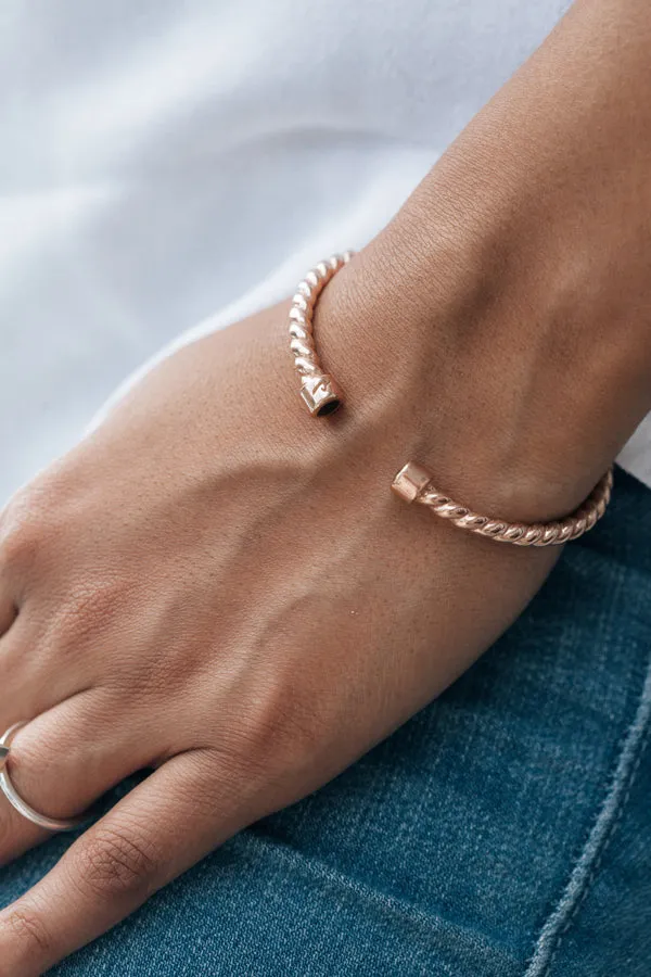 Cable Cuff Cremation Bracelet in Sterling Silver