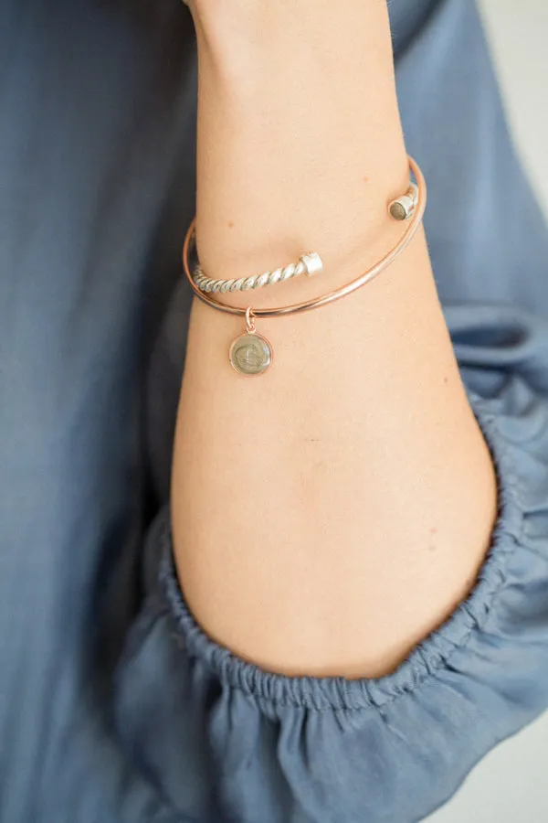 Cable Cuff Cremation Bracelet in Sterling Silver