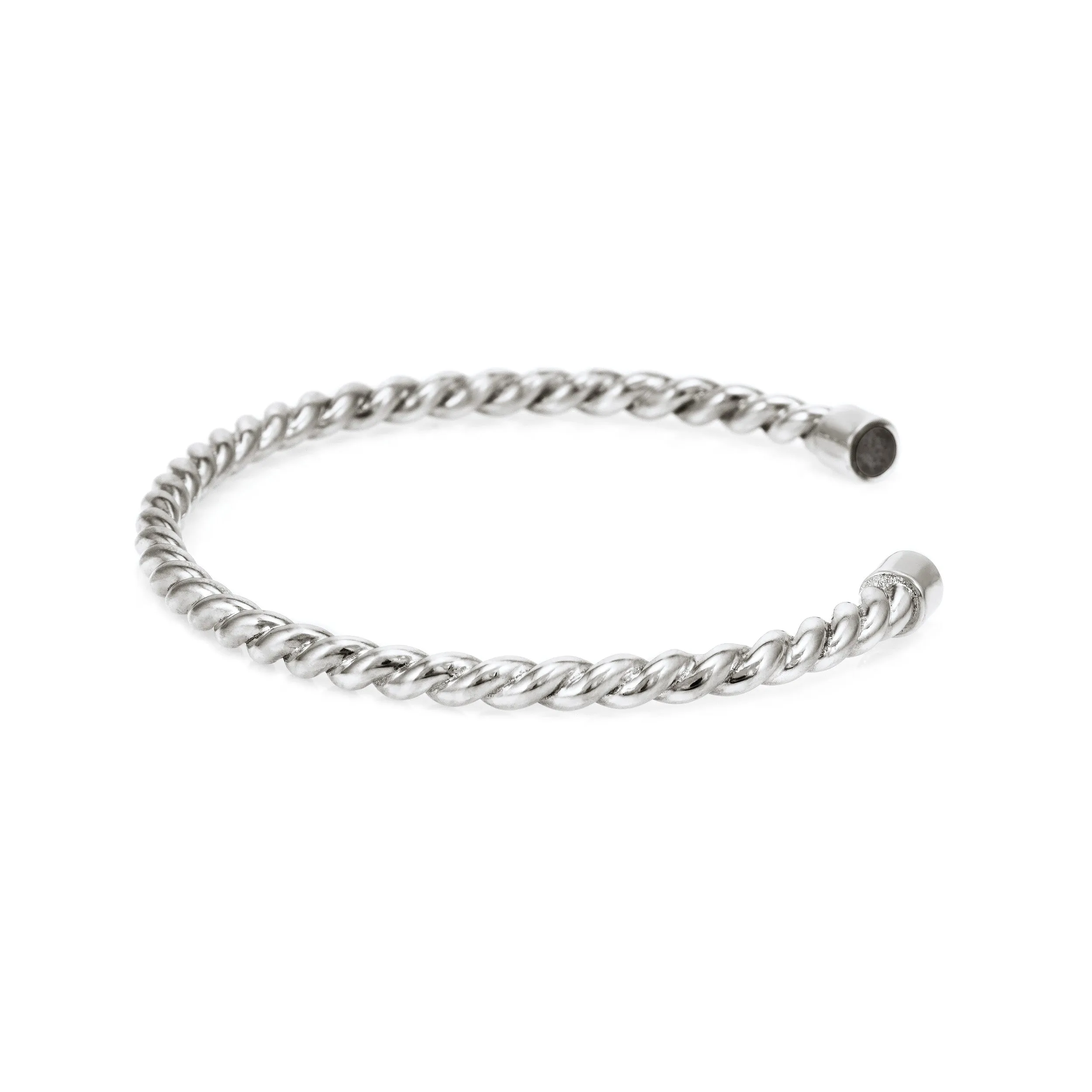 Cable Cuff Cremation Bracelet in Sterling Silver