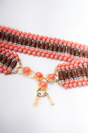 Carved Abacus Bead Belt