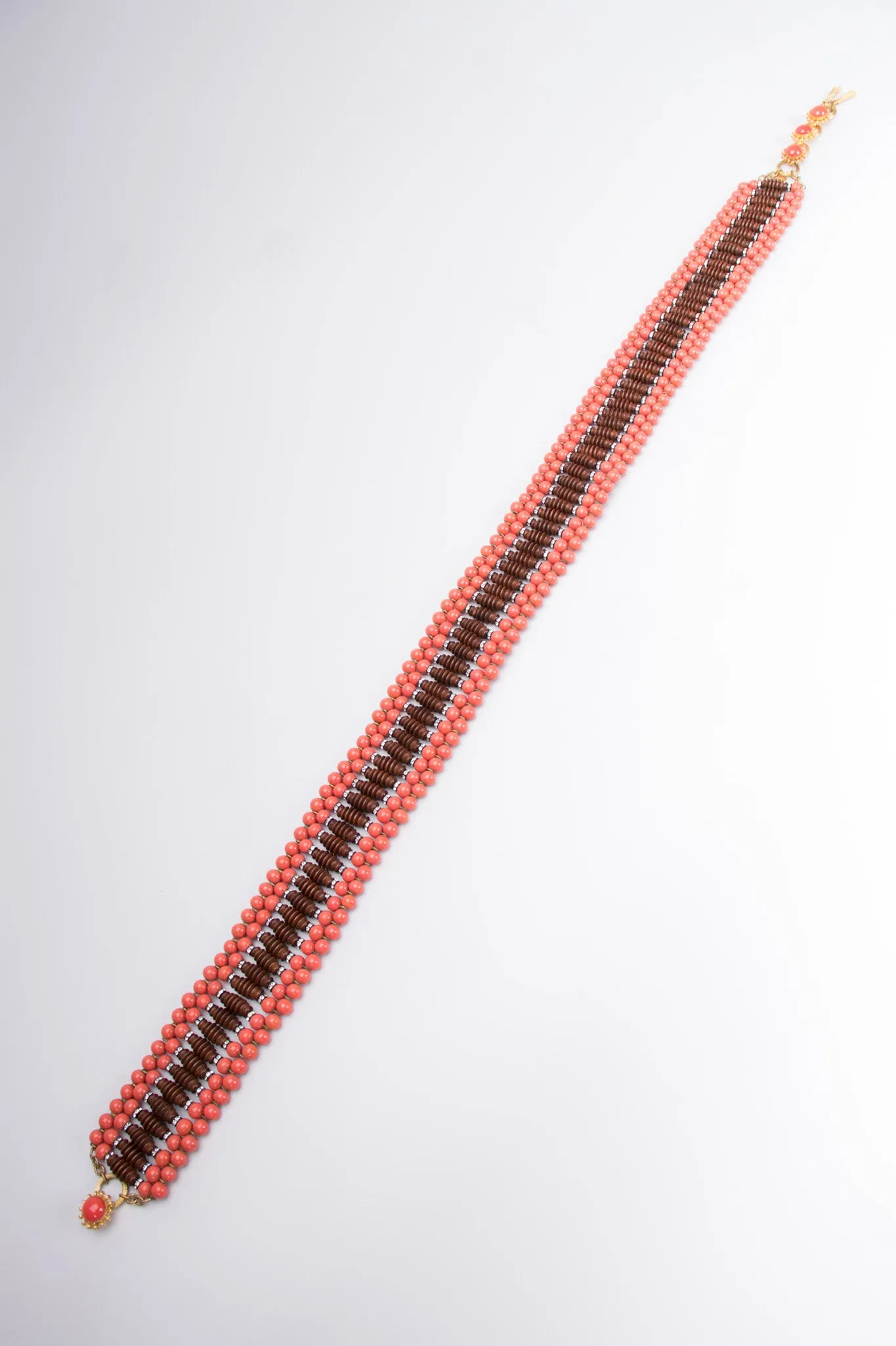 Carved Abacus Bead Belt