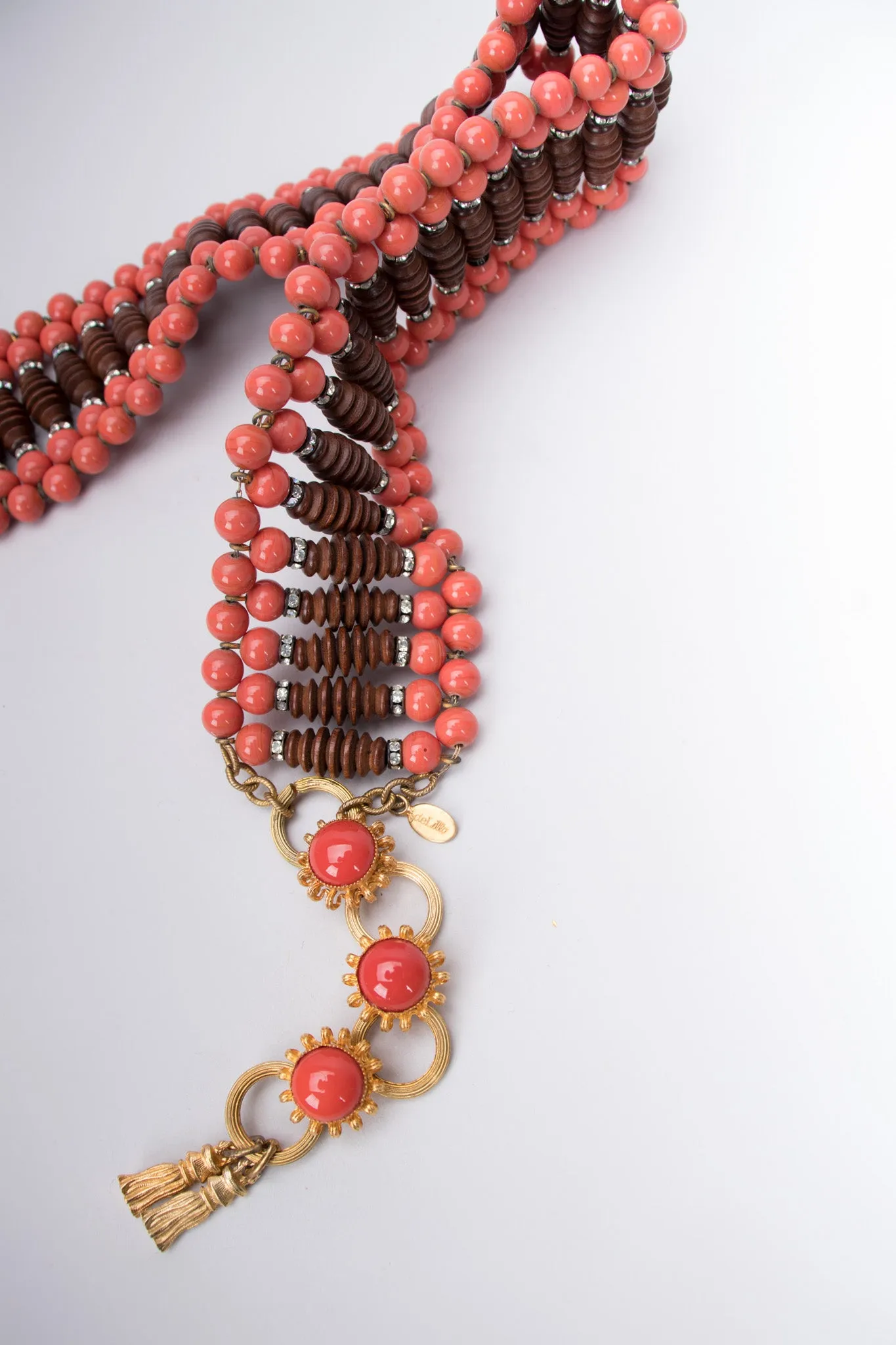 Carved Abacus Bead Belt