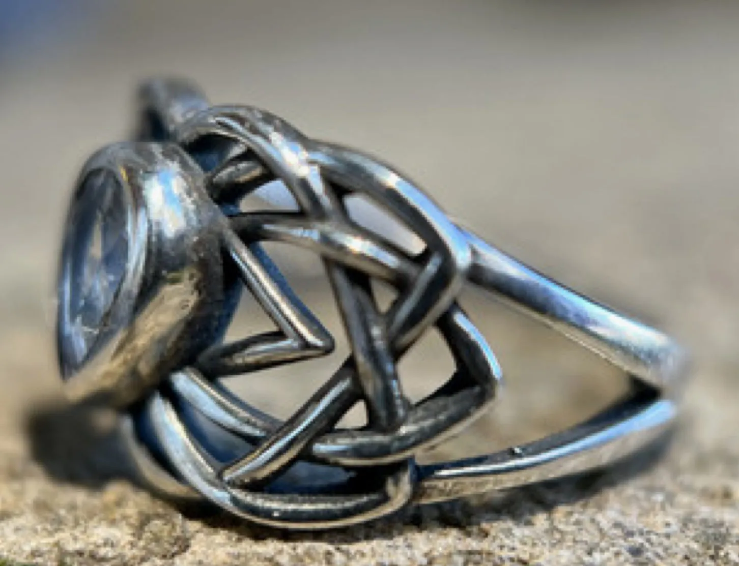 Celtic Moonstone Sterling Silver Ring