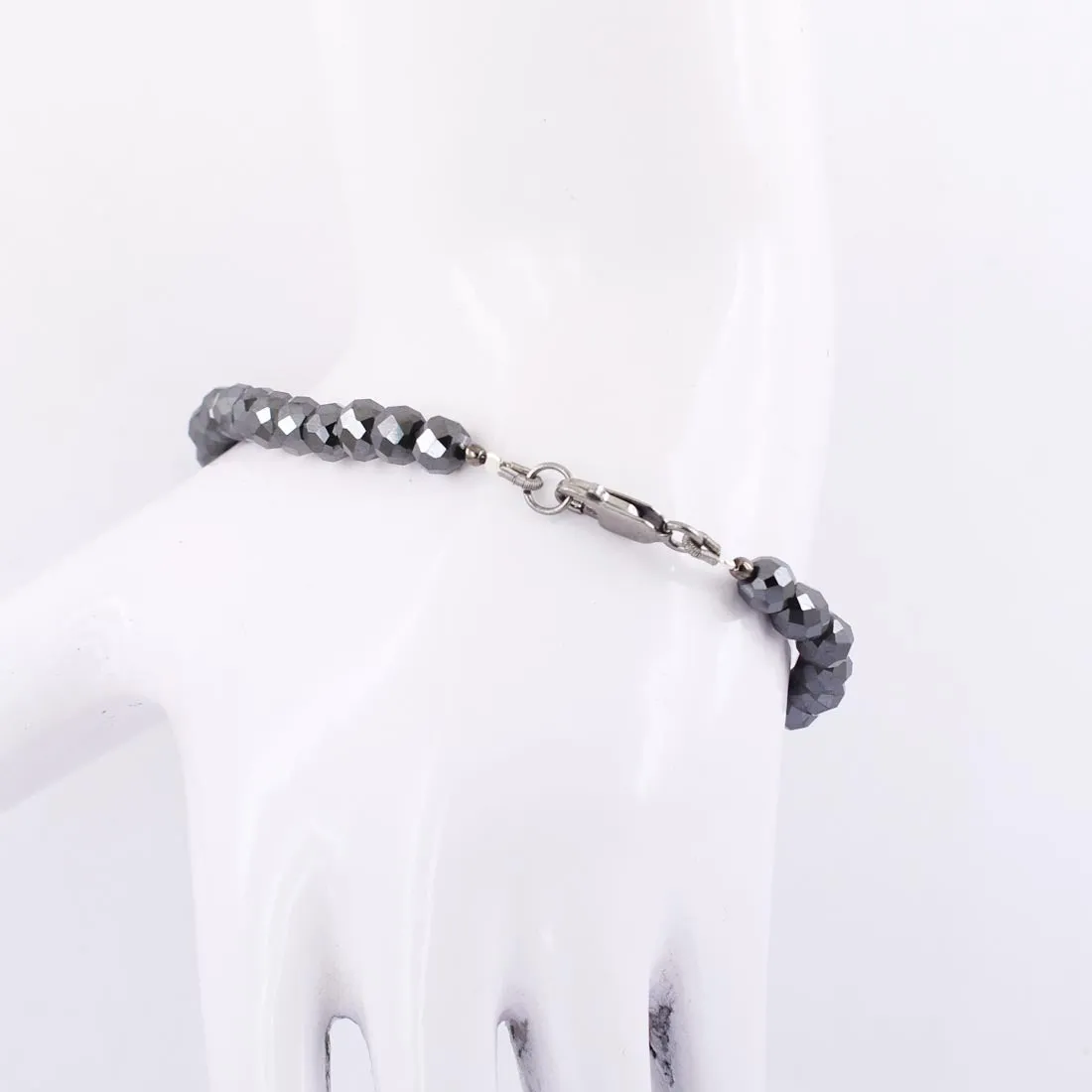 Certified 5-6 mm Black Diamond Bracelet with With Ruby Accents Designer Lips Style. For Birthday Gift