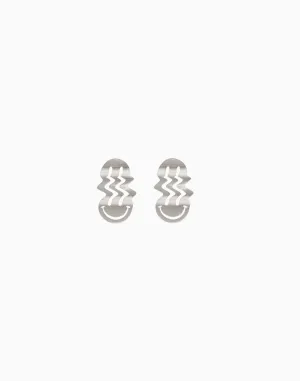 Cheese Melt Earrings Silver