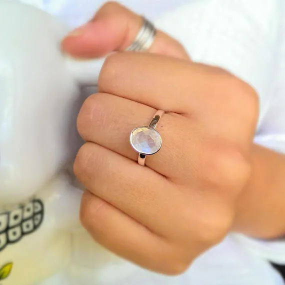 Chimamanda Moonstone Silver Ring