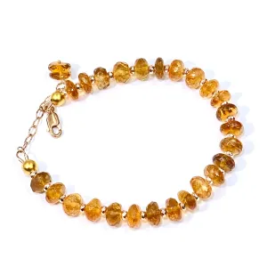 Citrine Gemstone Bracelet Rose Gold