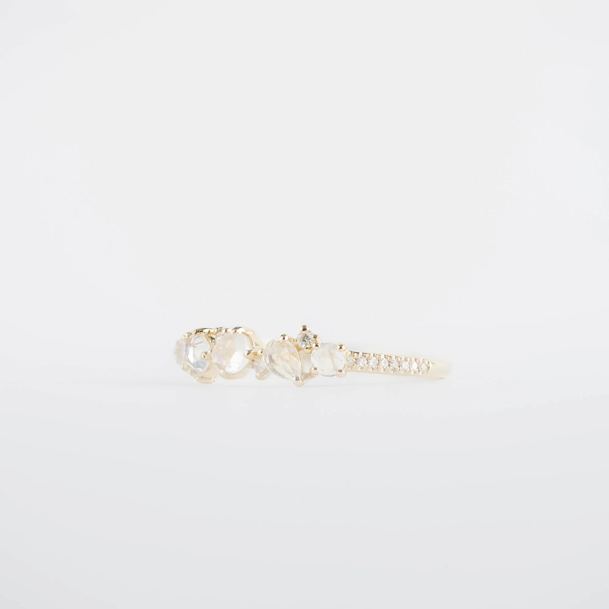 Clara Moonstone and Diamond Band Ring