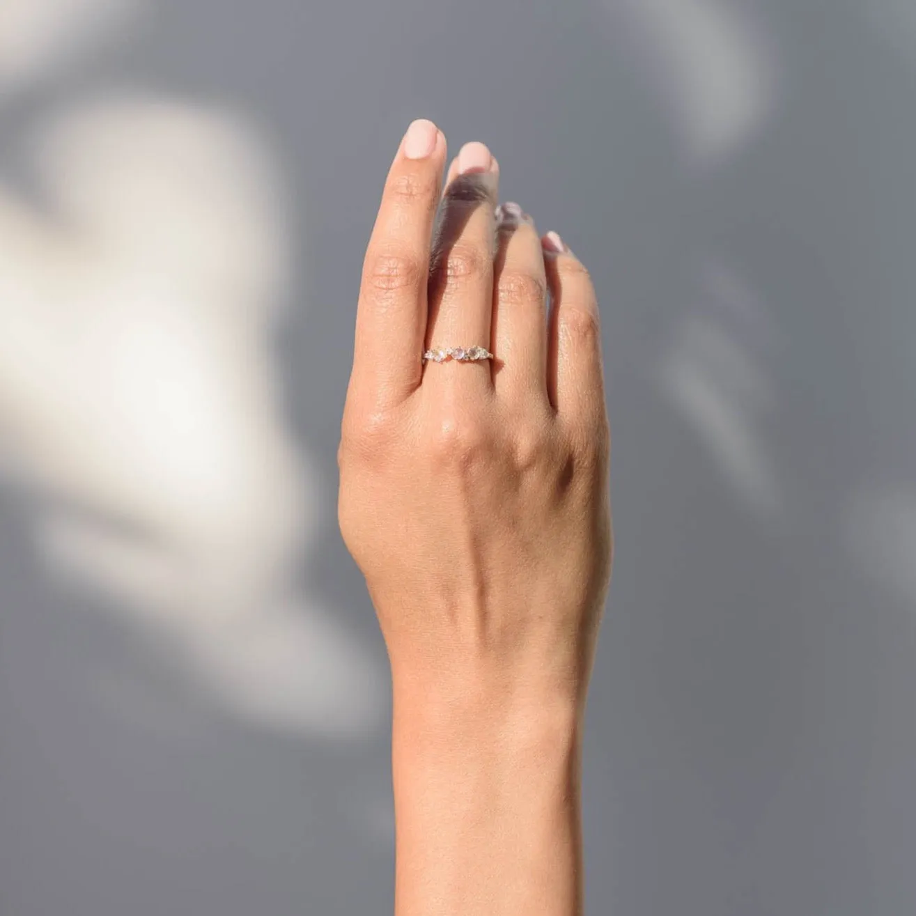 Clara Moonstone and Diamond Band Ring