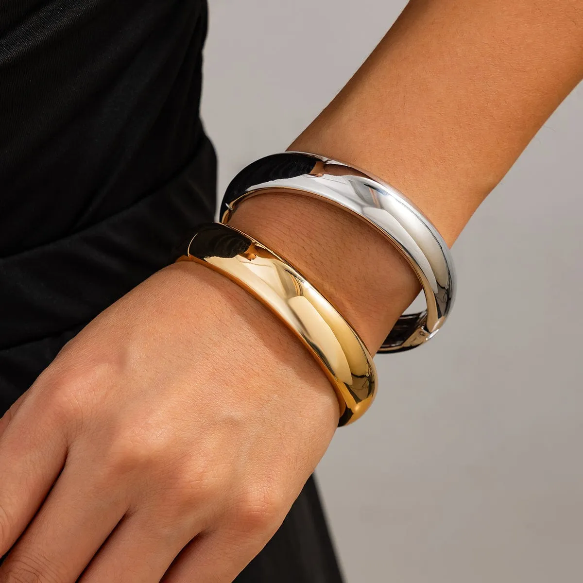 Classic Gold Silver Plated Bangle Bracelet