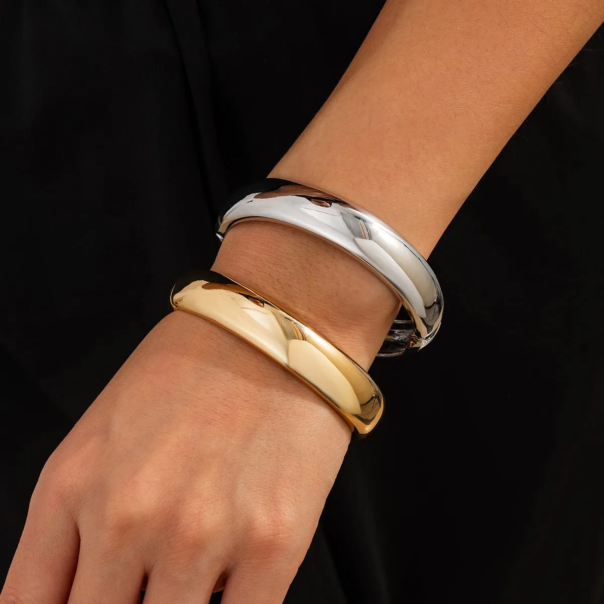 Classic Gold Silver Plated Bangle Bracelet