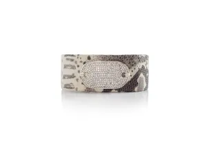 Classic Silver Rectangle Micro Pave SZ Tag Bracelet