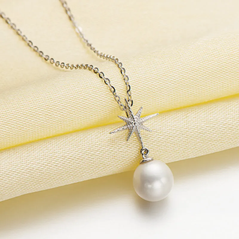 Classic Starfish Geniune Freshwater Pearl Pendant Necklace