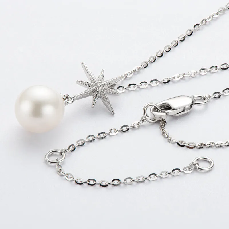 Classic Starfish Geniune Freshwater Pearl Pendant Necklace