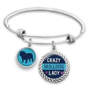 Crazy Bulldog Lady Charm Bracelet