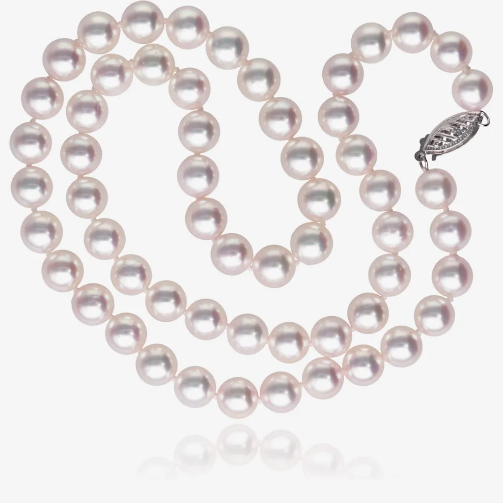 Creamy Rosé Akoya 7mm Pearl Strand