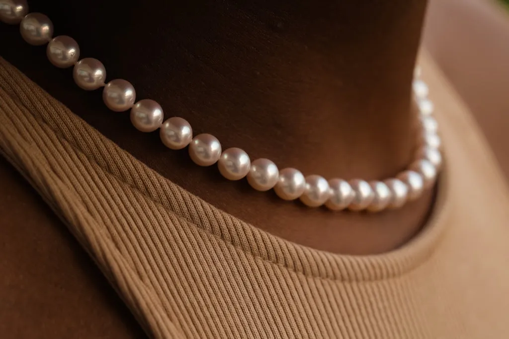 Creamy Rosé Akoya 7mm Pearl Strand
