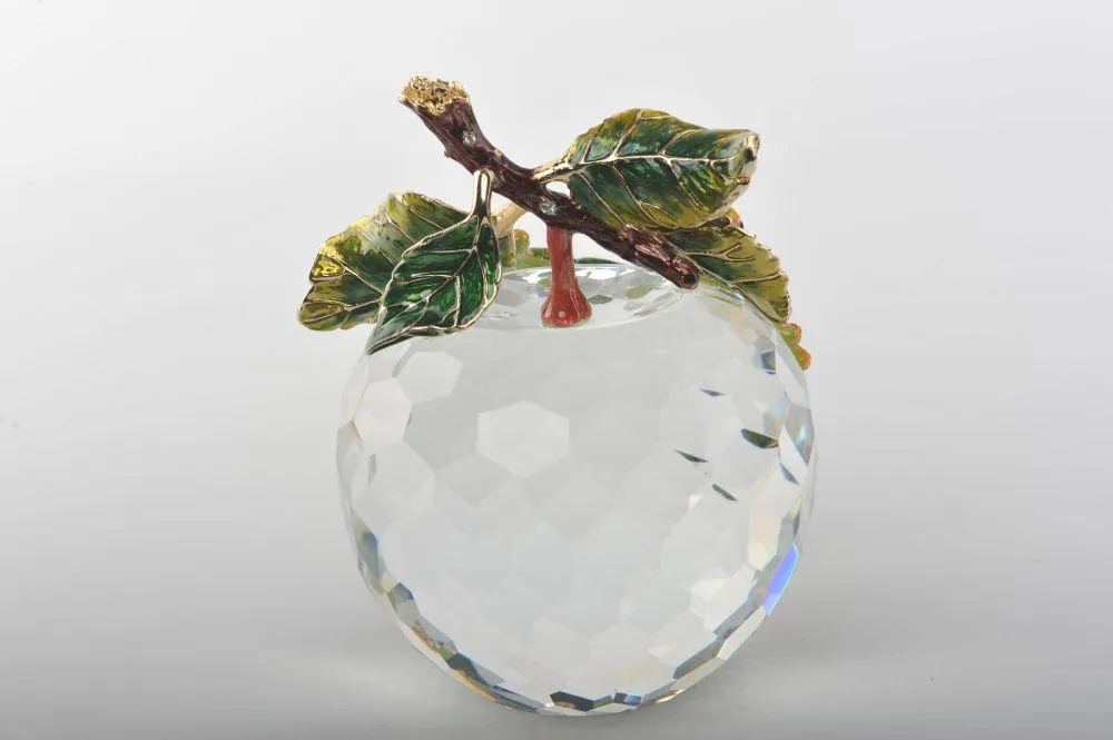 Crystal Apple with a Green Frog on it