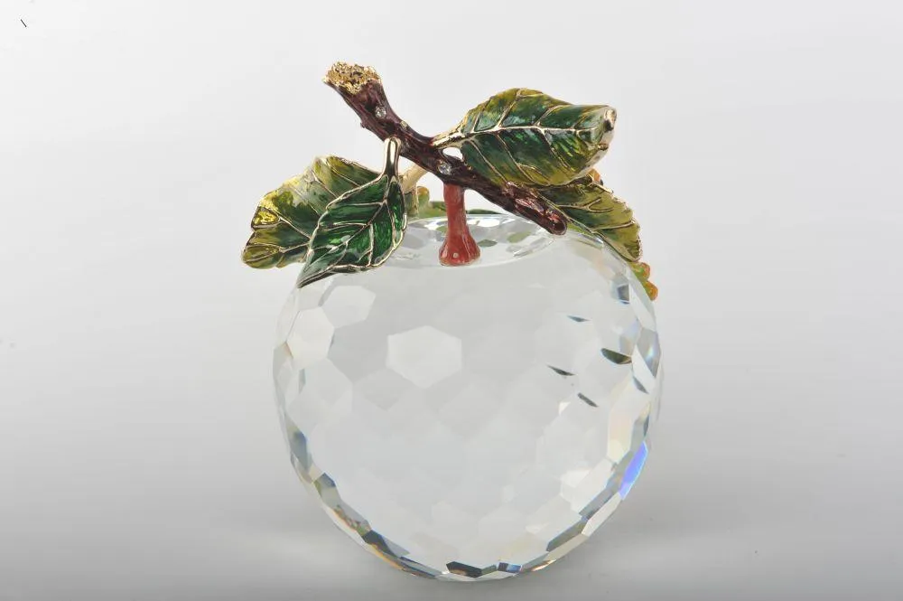 Crystal Apple with a Green Frog on it