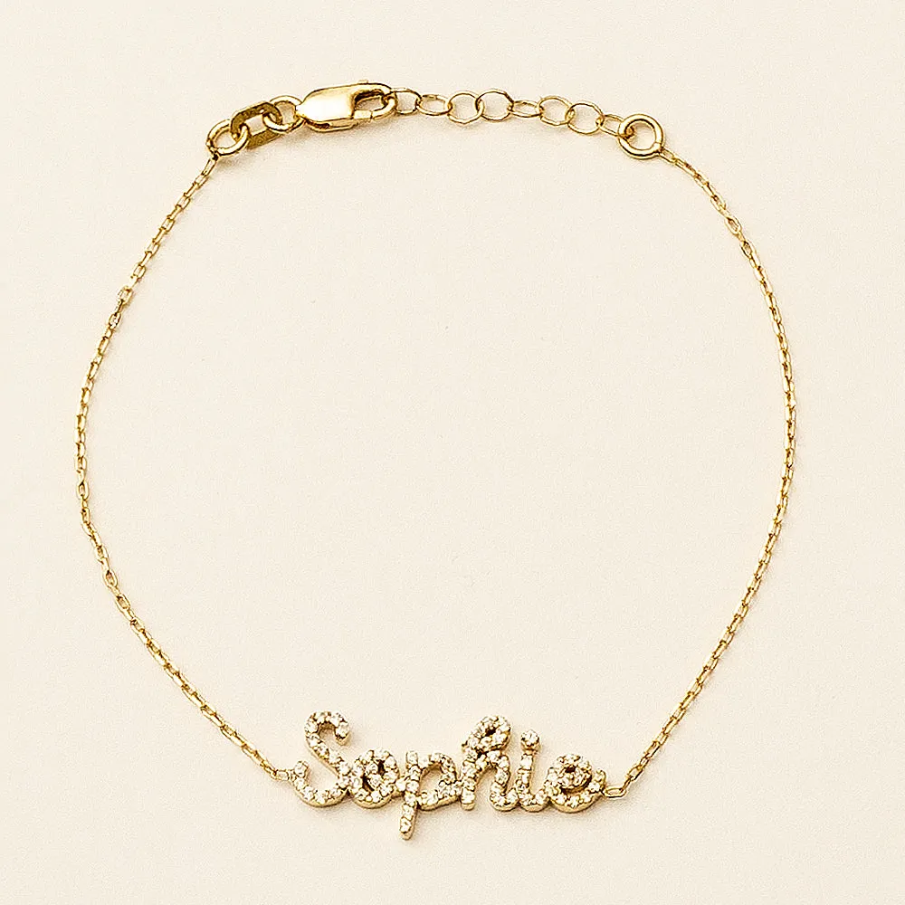 CRYSTAL SCRIPT NAME BRACELET