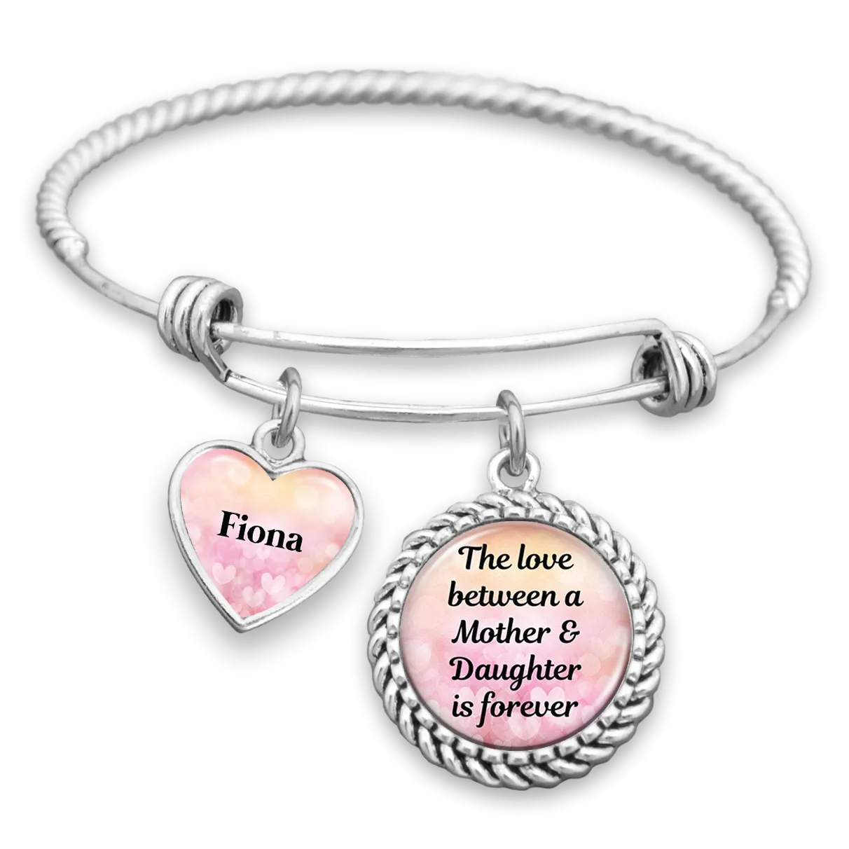 Customizable Love Between Mother & Daughter Is Forever Charm Bracelet
