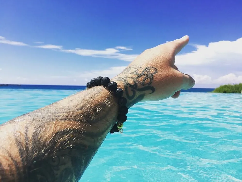 'Daddy & Me' Austin Black Lava Bracelet Set