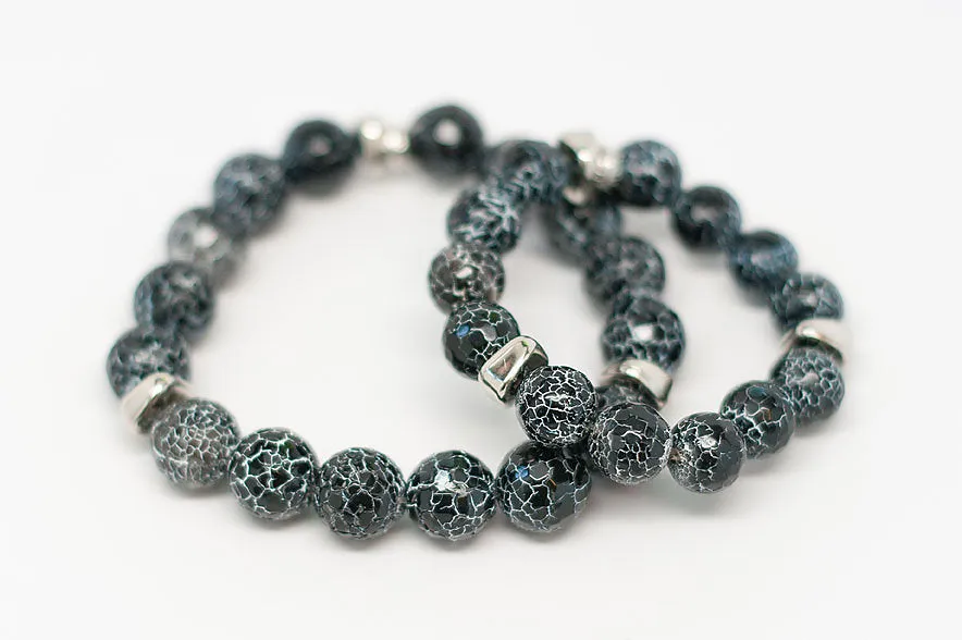 'Daddy & Me' Ryder Black Matrix Bracelet Set