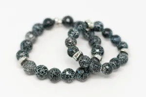 'Daddy & Me' Ryder Black Matrix Bracelet Set