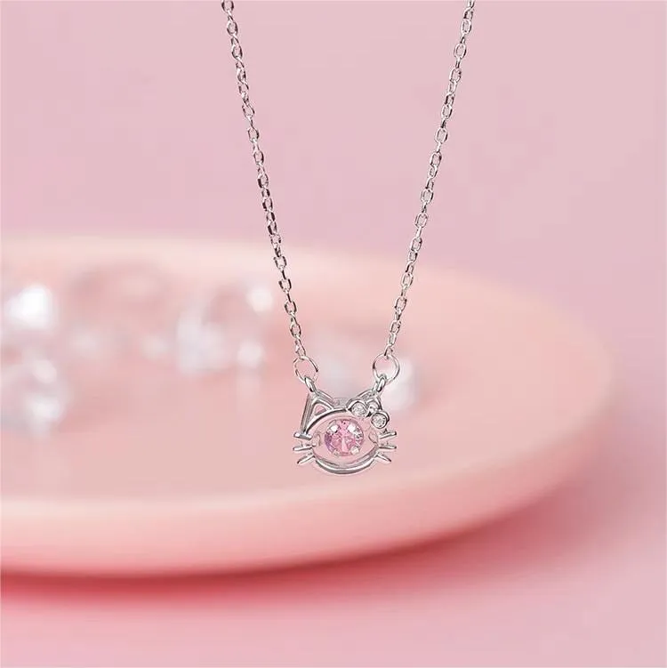 Dainty CZ Inlaid Hello Kitty Necklace