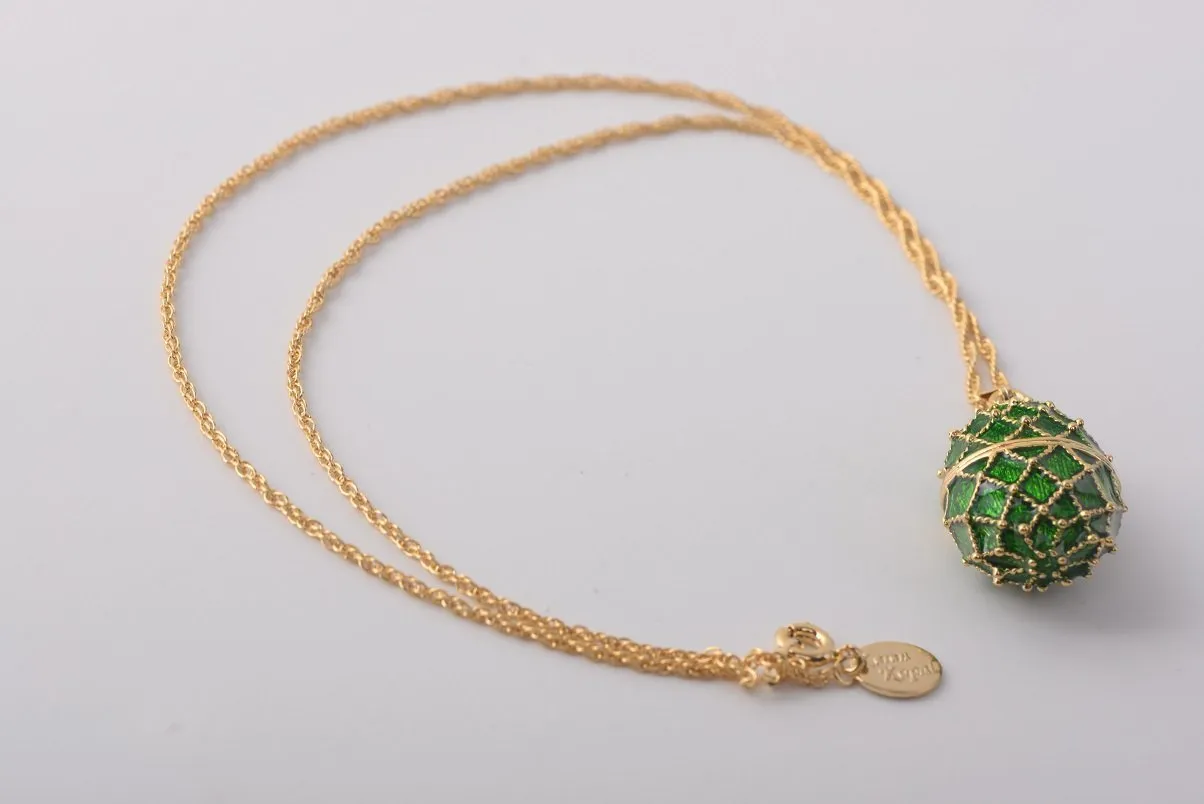 Dark Green Egg Pendant Necklace
