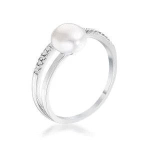 Darlene Freshwater Pearl CZ Wrap Ring | .2ct
