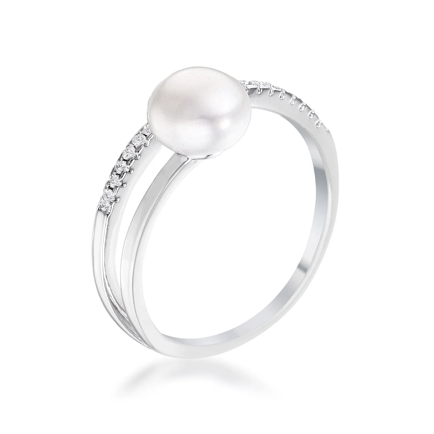 Darlene Freshwater Pearl CZ Wrap Ring | .2ct